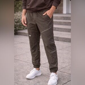 Paper Planes MENS Polyester Vented Zipper Tapered Jogger Pants Green Size Large